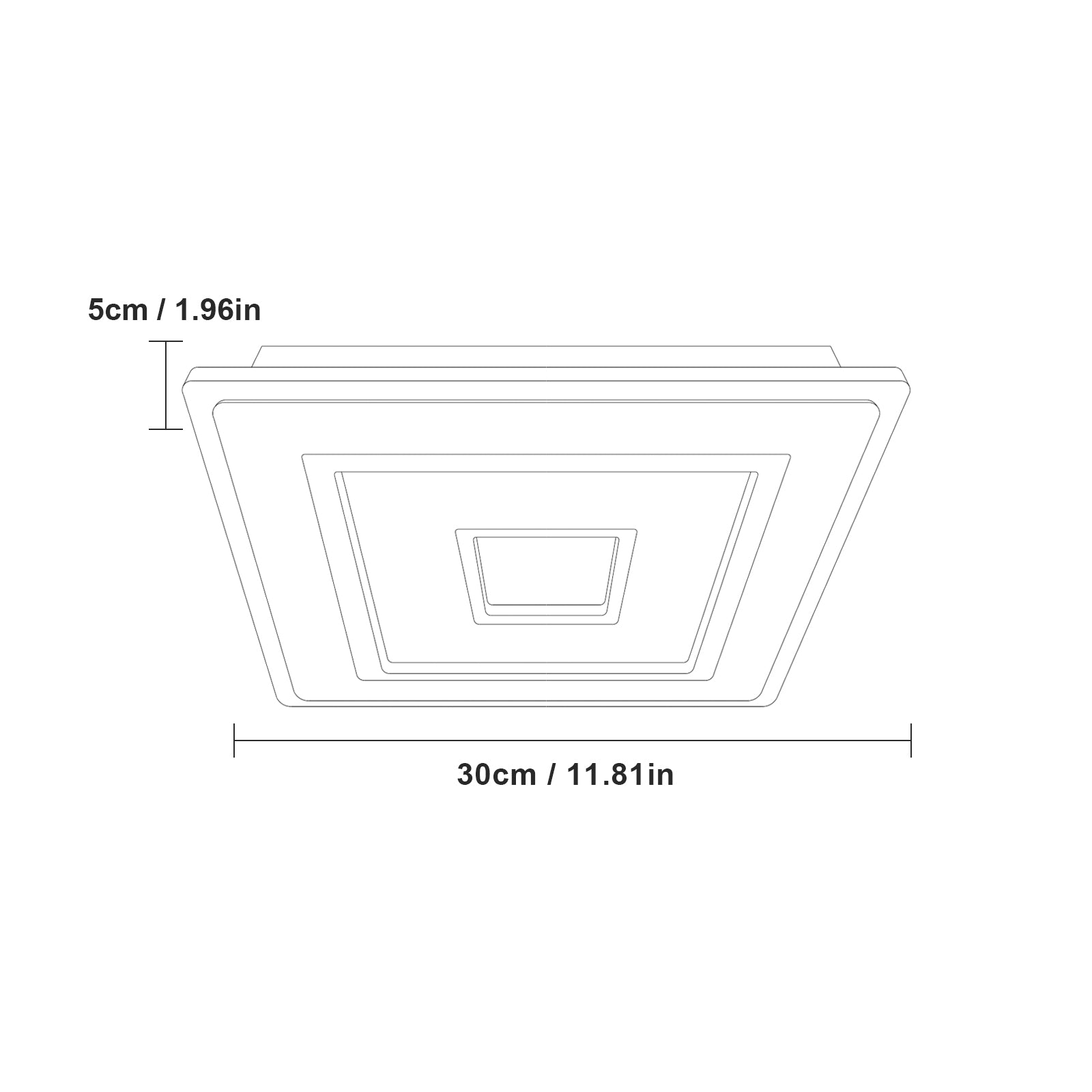 Ceiling Light - White Acrylic Frame, White Light