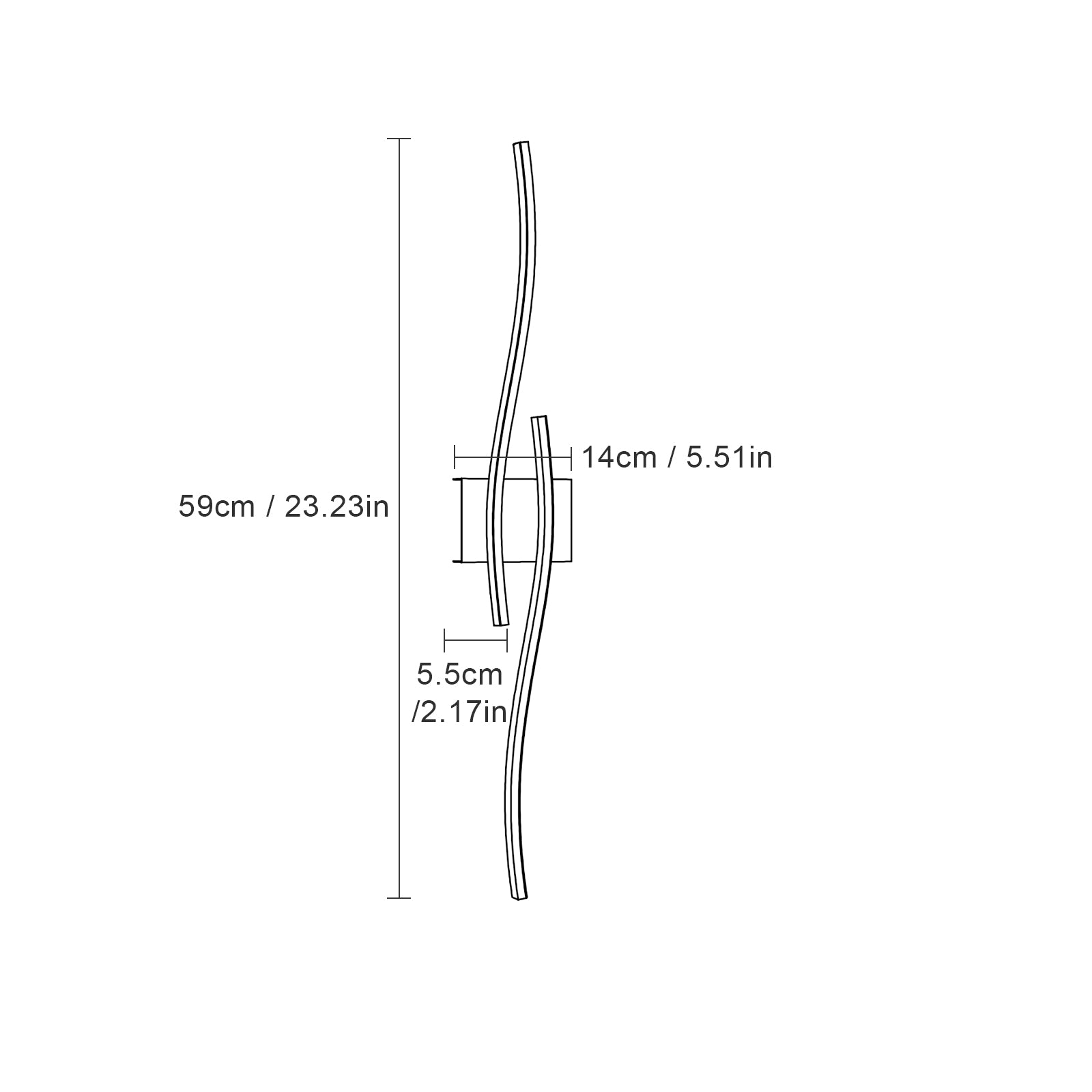 Wall Light - Chrome Aluminium Frame, White Light