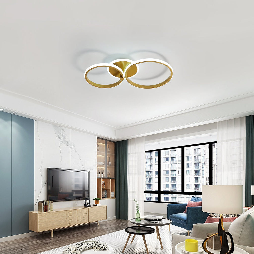 Ceiling Light - Gold Acrylic Frame, White Light