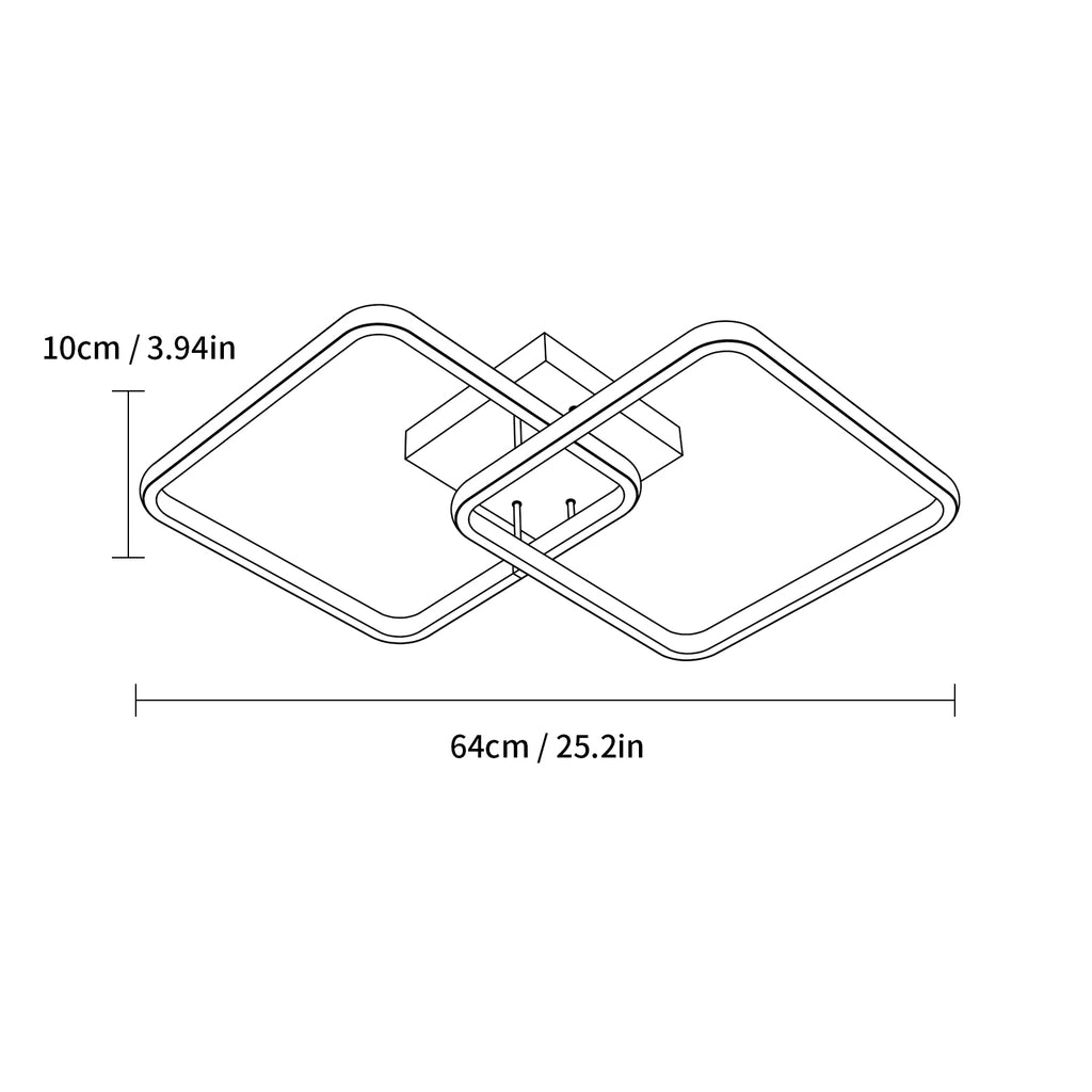 Deckenleuchte – schwarzer Aluminiumrahmen, abstimmbar und dimmbar