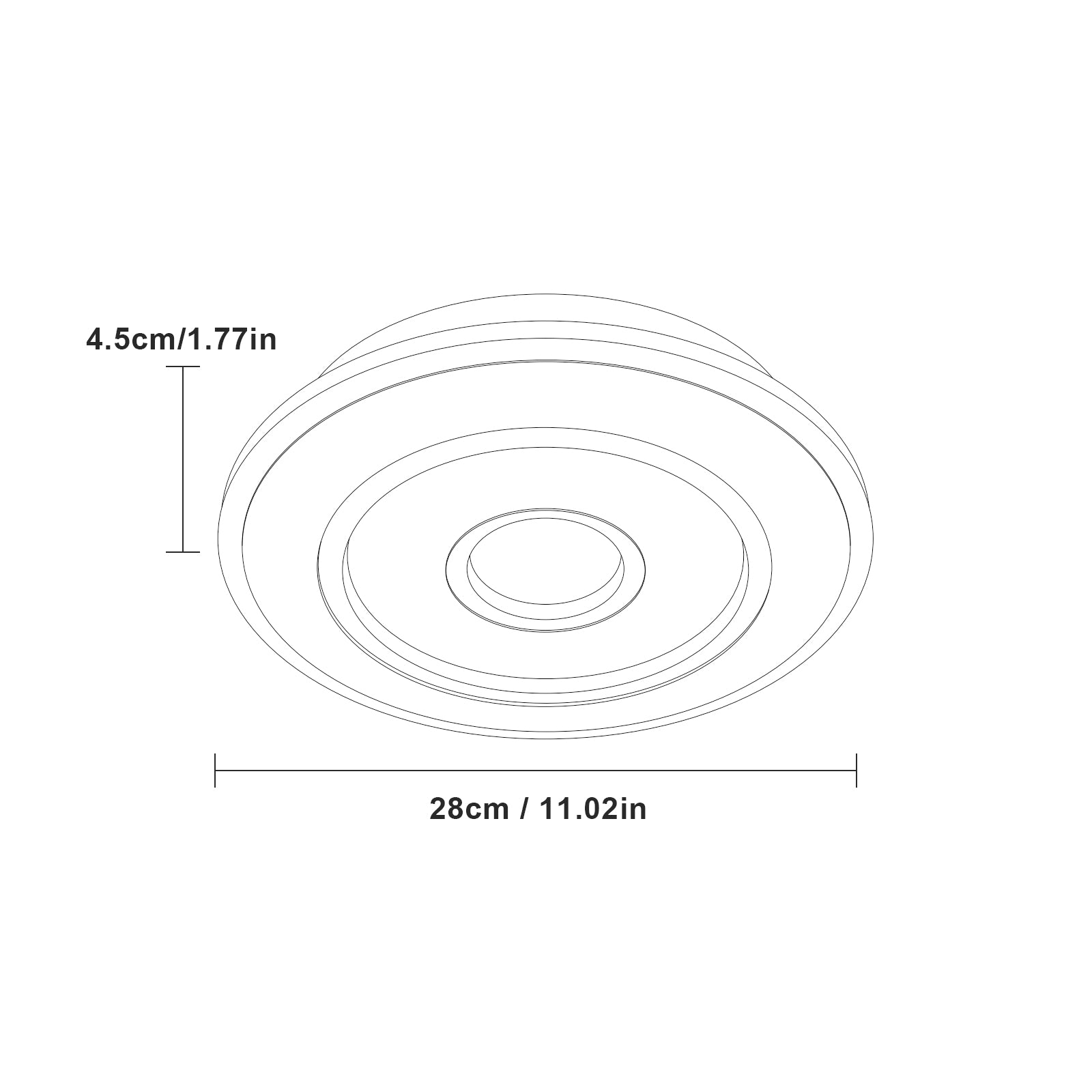 Comely Plafonnier LED Rond Moderne, 28W 28cm Lampe de Plafond LED, Blanc Luminaire Plafonnier Intérieur pour Chambre à Coucher, Salon, Couloir, Lumière Blanche Froide 6500K