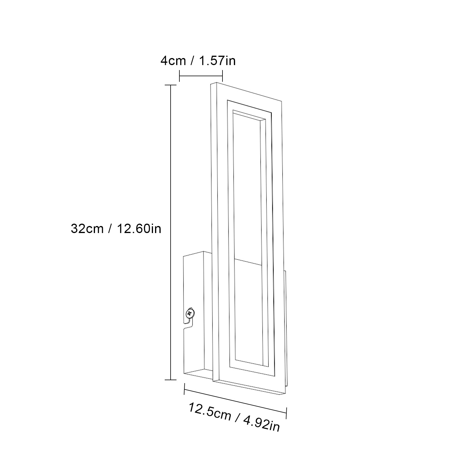 Wall Light - Black Acrylic Frame, Warm Light