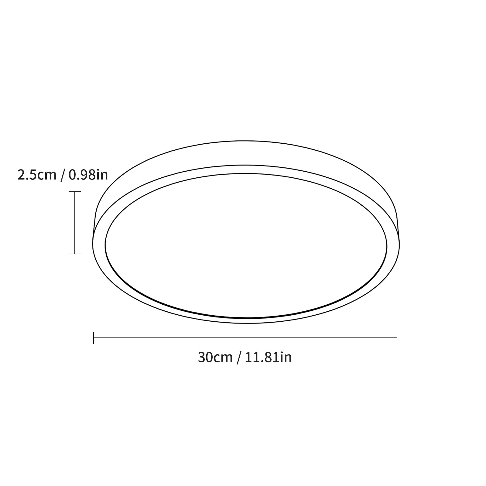 Ceiling Light - White Plastic Frame, Warm Light
