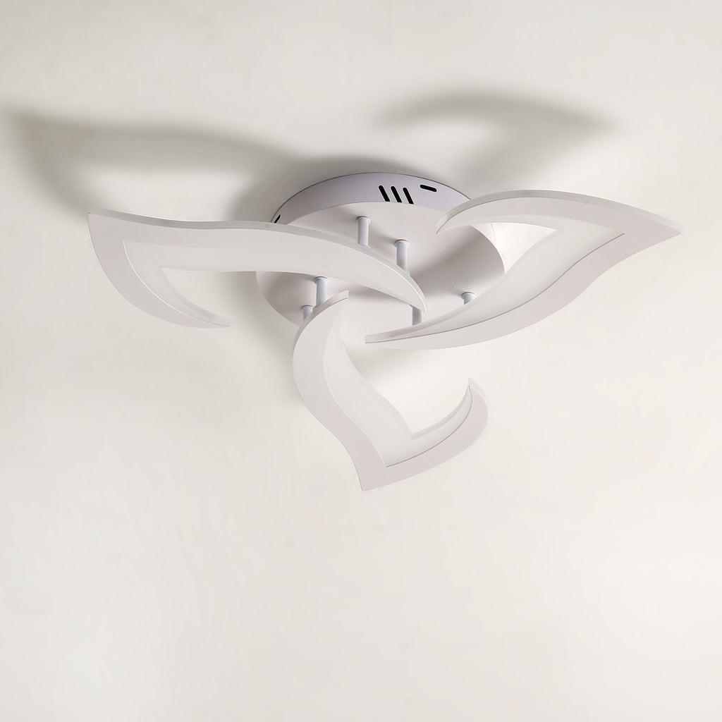Comely Plafonnier LED, Luminaire Plafonnier 58cm 36W, Lustre Salon Moderne, Lampe de Plafond de Pétale pour Salon Chambre Cuisine Salle à Manger, Lumière Blanche Chaude 3000K, Blanc