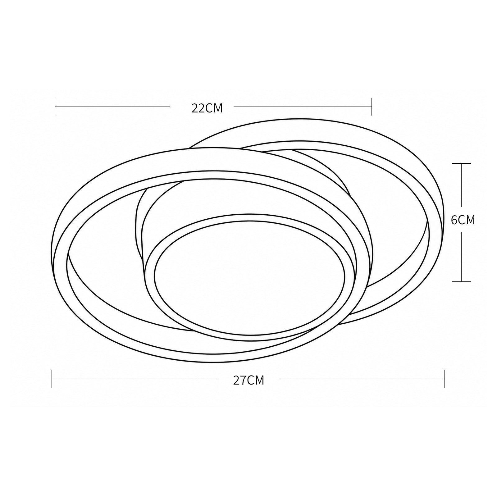 Ceiling Light - Black & White Aluminium Frame, Natural Light