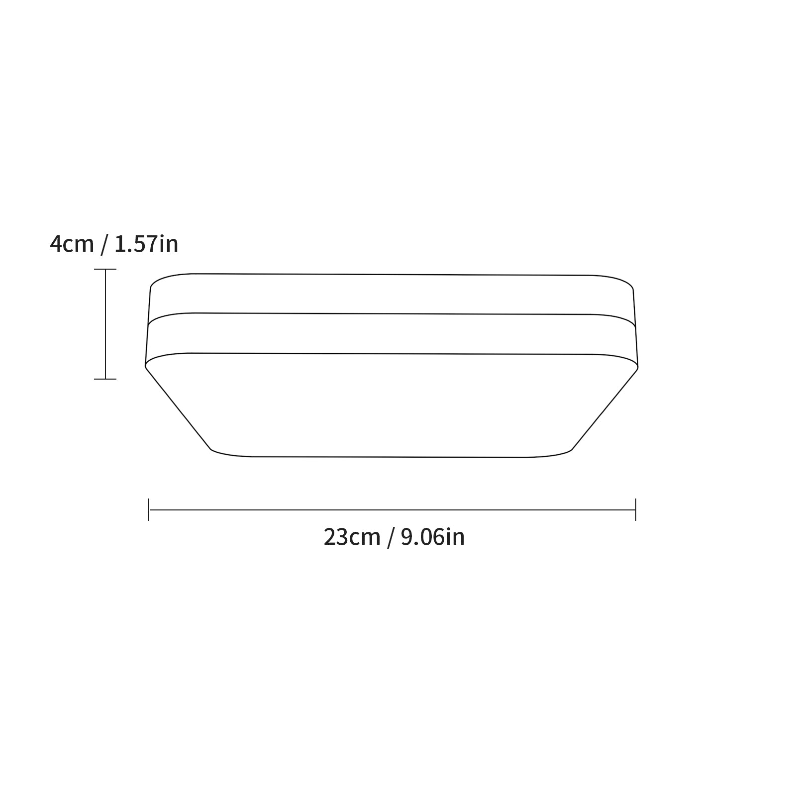 Ceiling Light - White Plastic Frame, White Light