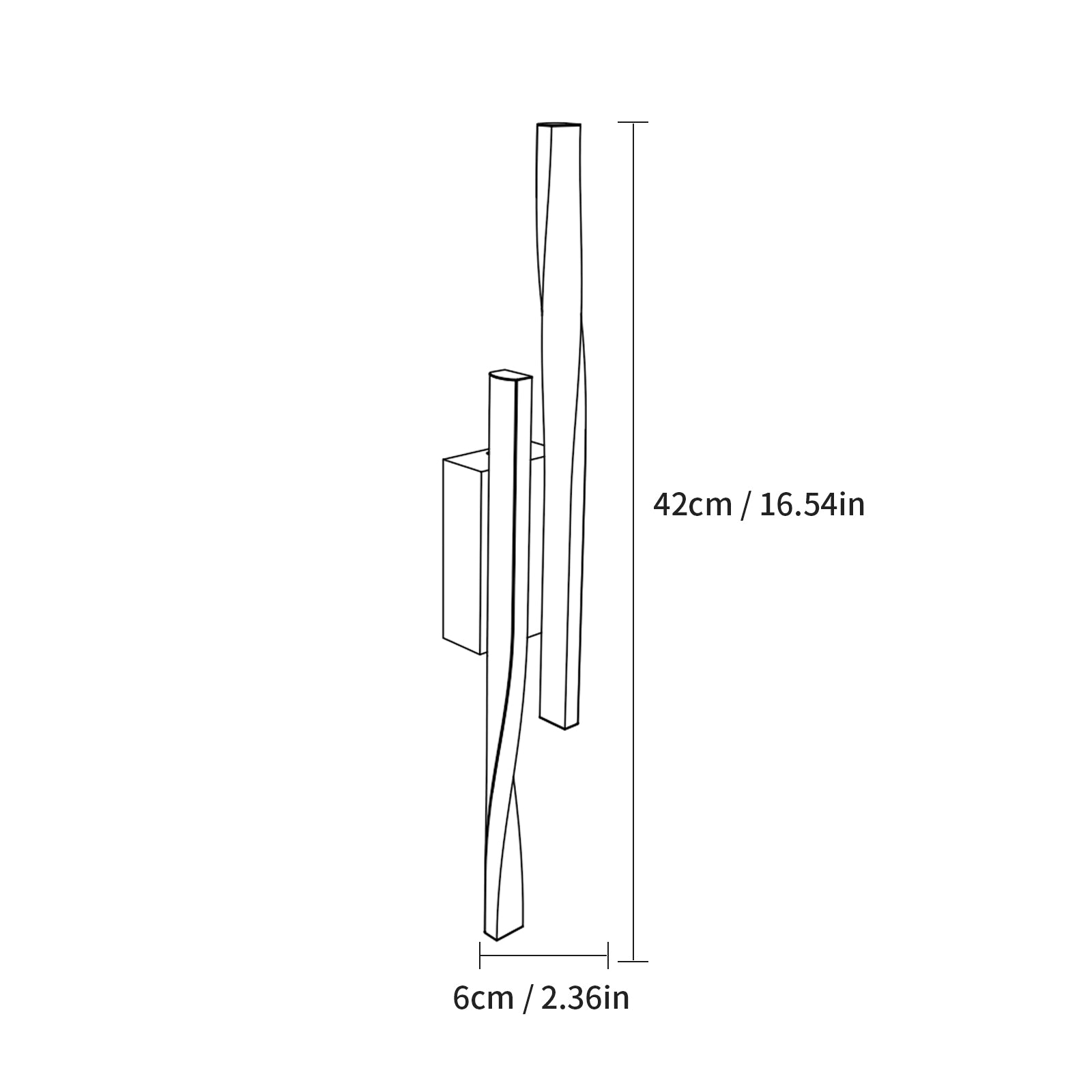 Wall Light - Black Aluminium Frame, Warm Light