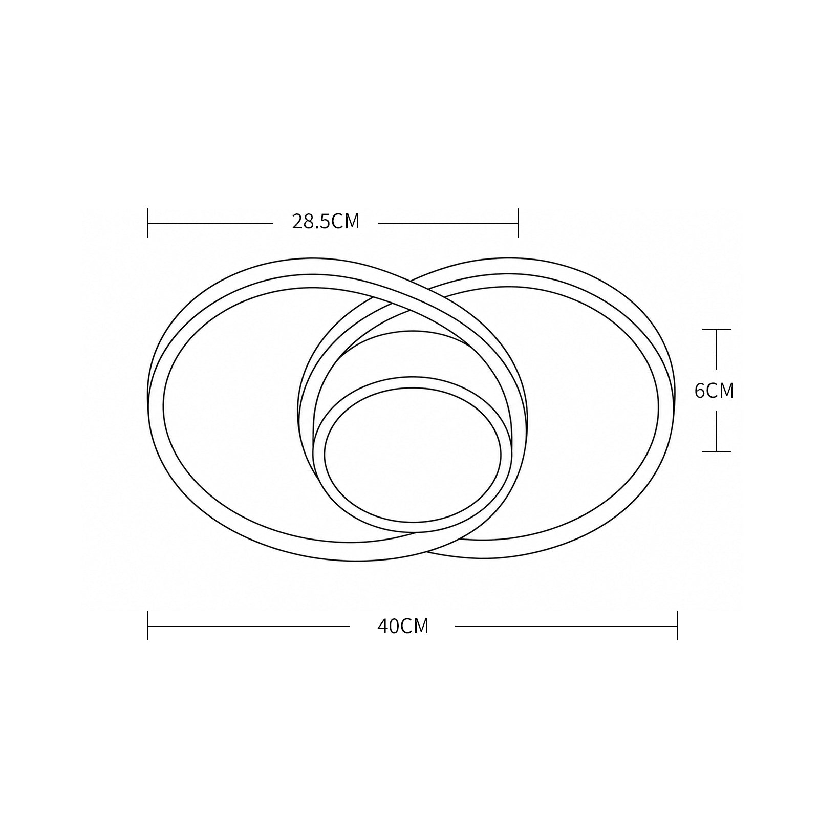 Ceiling Light - Black & White Metal Frame, Warm Light