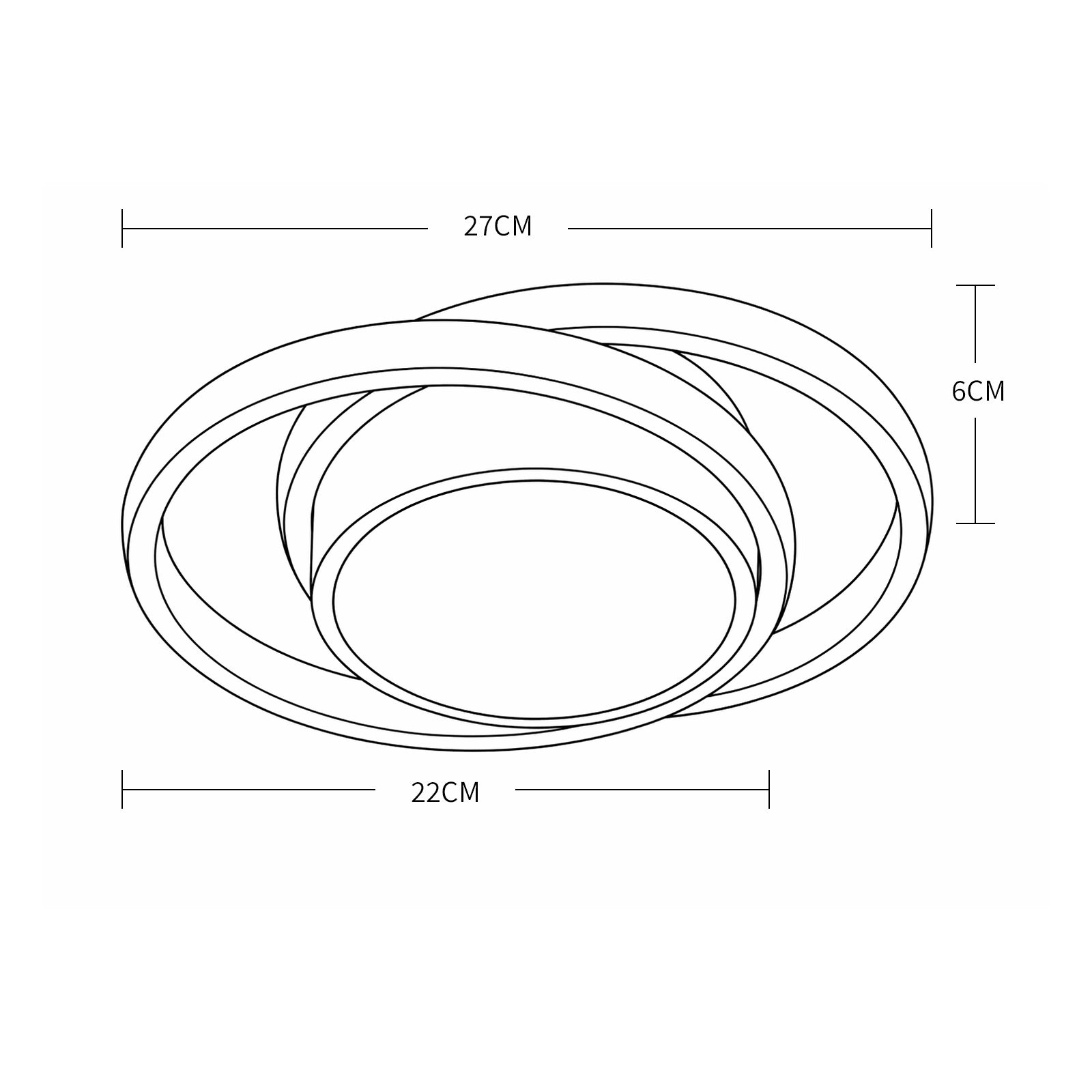 Ceiling Light - Black & White Aluminium Frame, Warm Light