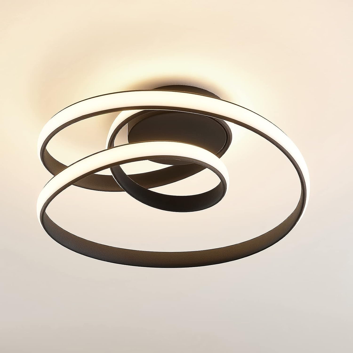 Ceiling Light - Black Aluminium Frame, Warm Light