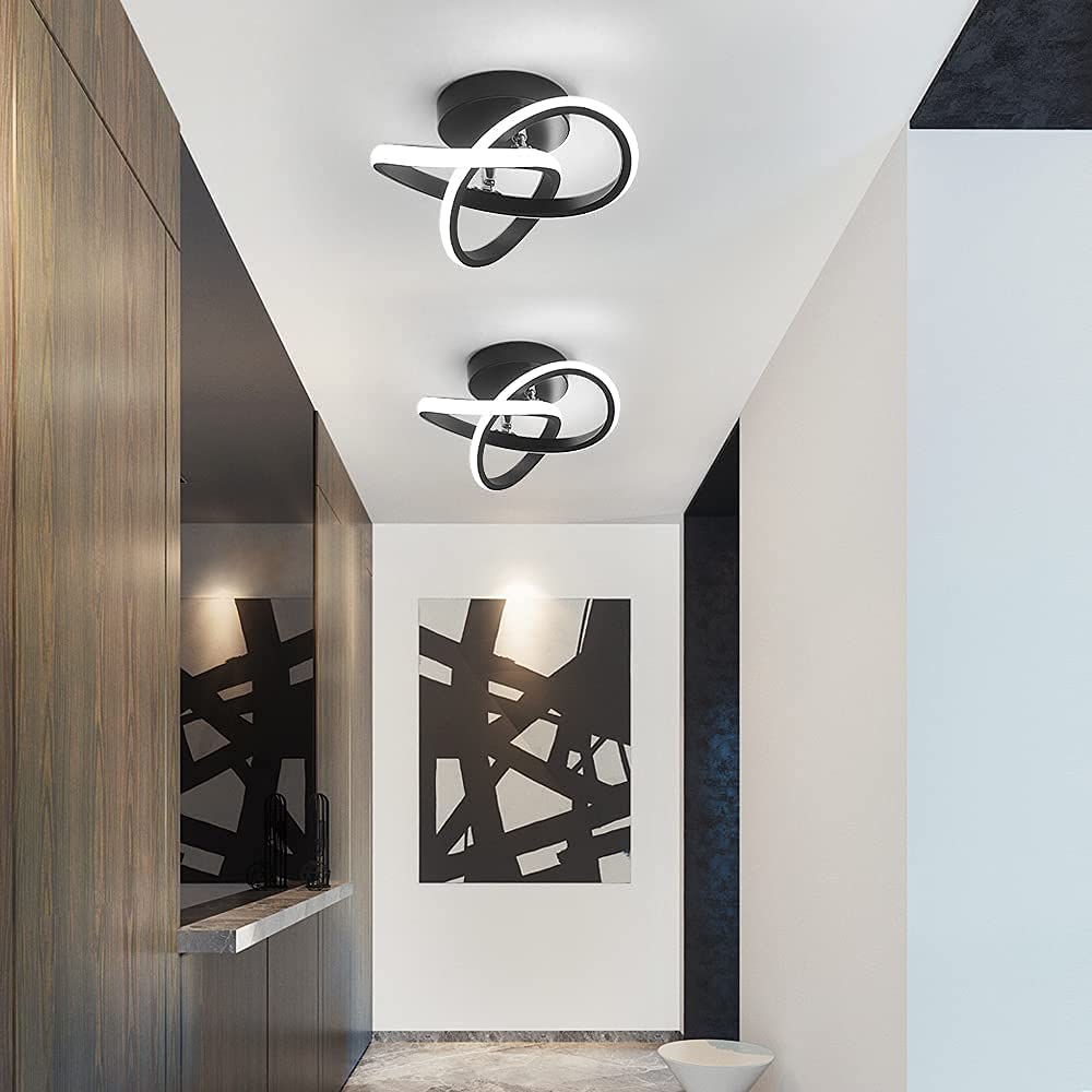 Ceiling Light - Black Aluminium Frame, White Light