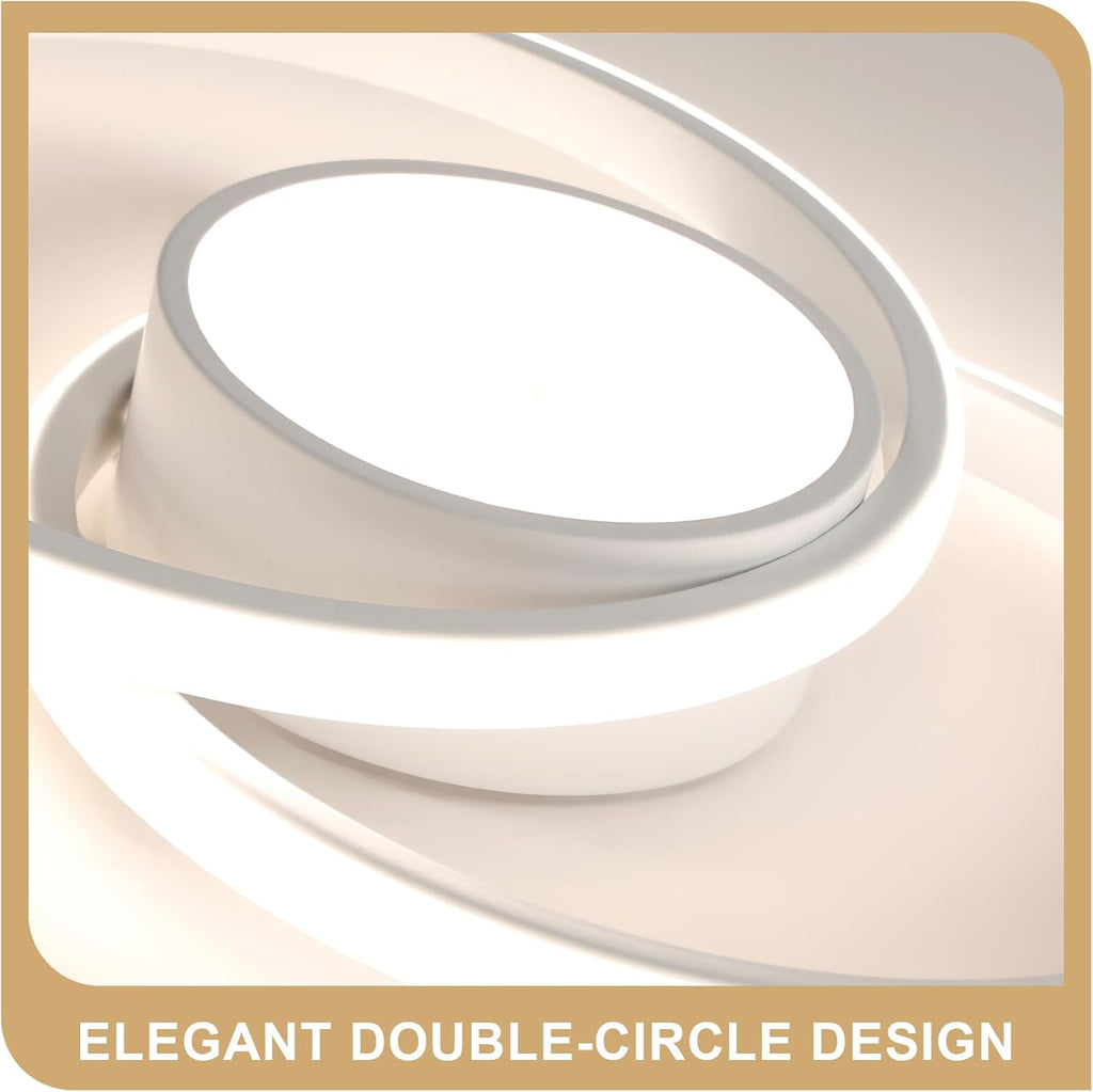 Comely Plafonnier LED, Rond Lampe de plafond 42W, Moderne Luminaire Plafonnier pour Couloir Coucher Salle de Bains Cuisine Salon, Lumière Naturelle 4500K, Longueur 40cm, Blanc