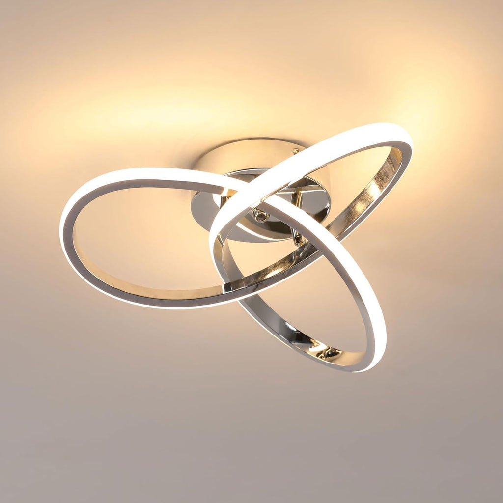 Ceiling Light - Chrome Aluminium Frame, Warm Light