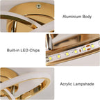 Ceiling Light - Gold Aluminium Frame, White Light