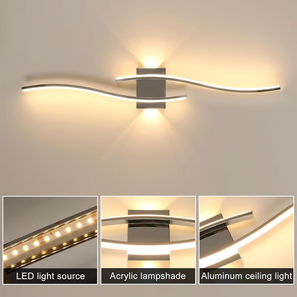 Lampada da parete - Struttura in alluminio cromato, luce calda