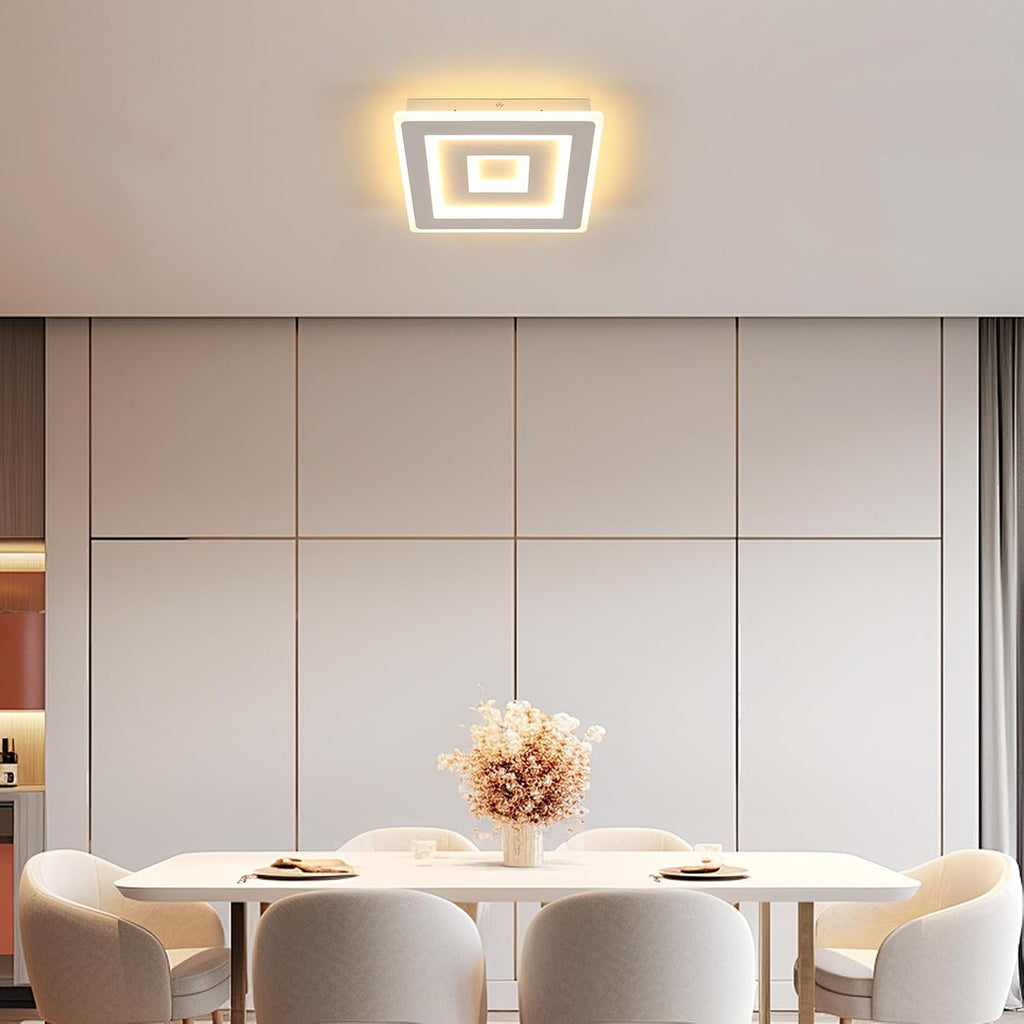 Comely Plafonnier LED Carré Moderne, 36W 28cm Lampe de Plafond LED, Blanc Luminaire Plafonnier Intérieur pour Chambre à Coucher, Salon, Couloir, Lumière Chaude 3000K