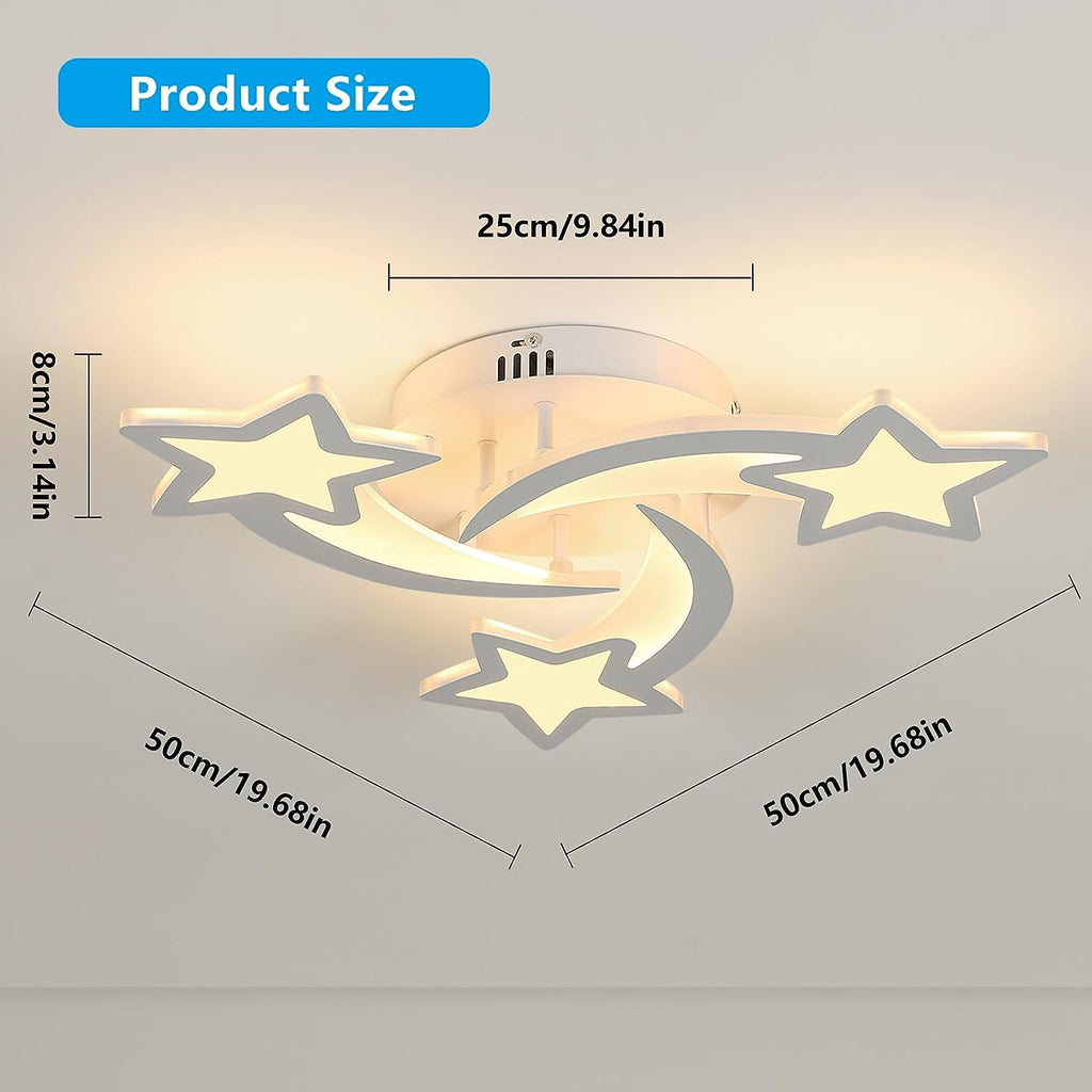 Ceiling Light - White Acrylic Frame, Warm Light