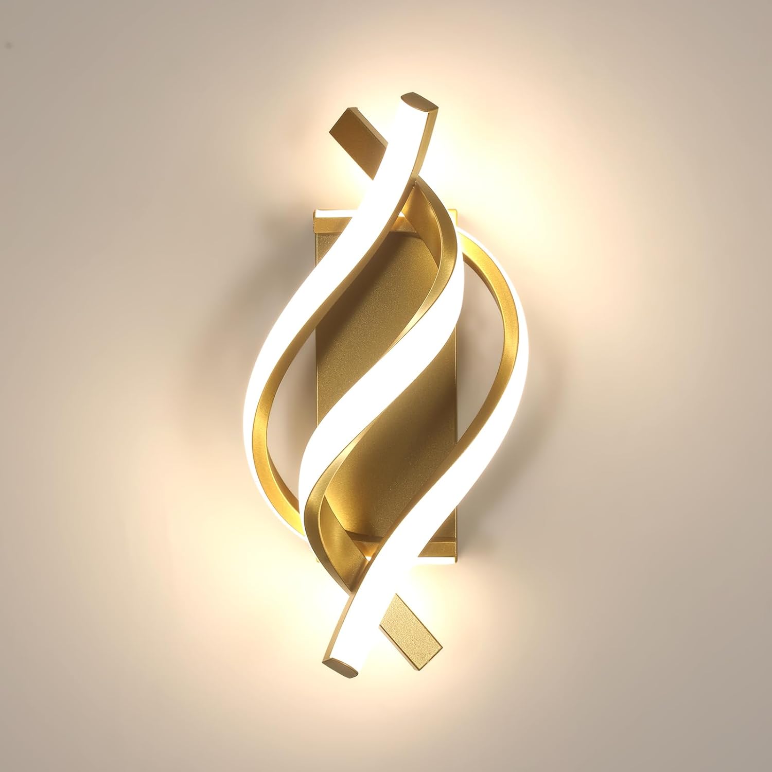 Applique - Struttura in alluminio oro, luce naturale
