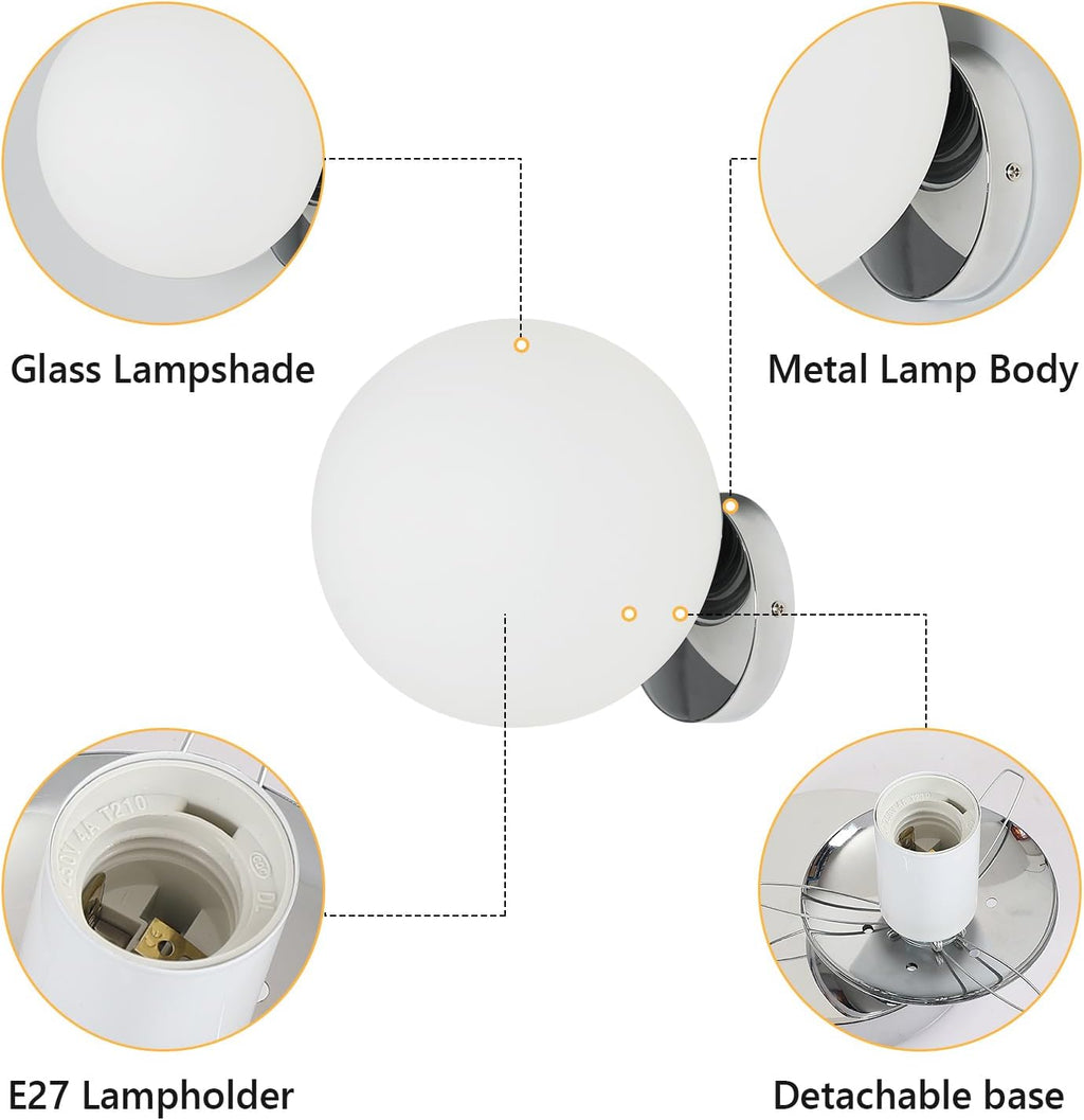 Wall Light - Chrome Metal Frame