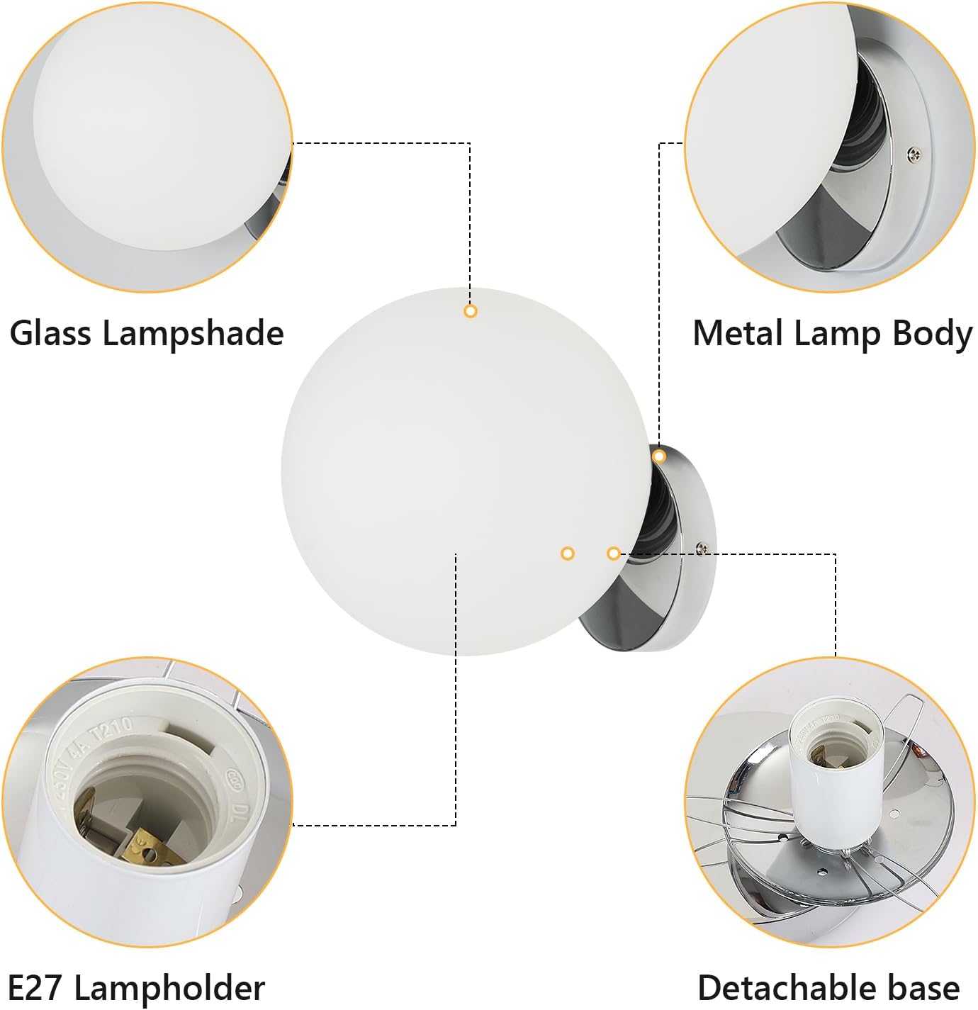 Wall Light - Chrome Metal Frame