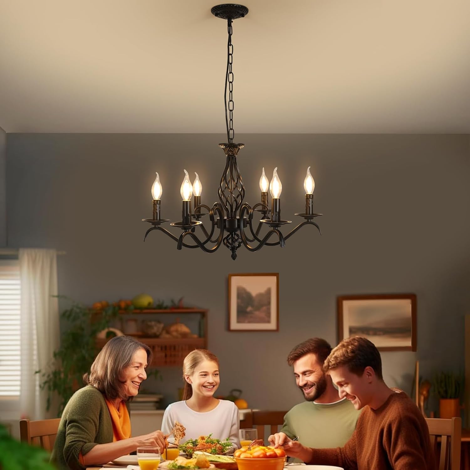 Chandeliers - Black Metal Frame