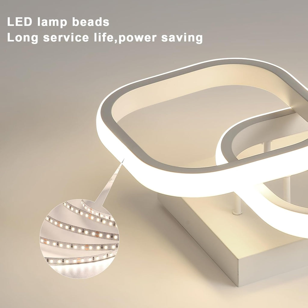 Comely Lot de 2 Plafonniers LED Modernes, 24W 2700LM Petit Plafonnier LED Carré Luminaires Intérieur pour Chambre Salon Allée Couloir Balcon, Lumière Naturelle 4500K, Blanc 24cm