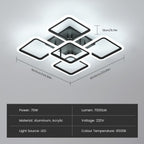 Ceiling Light - Black Acrylic Frame, Tunable and Dimmable
