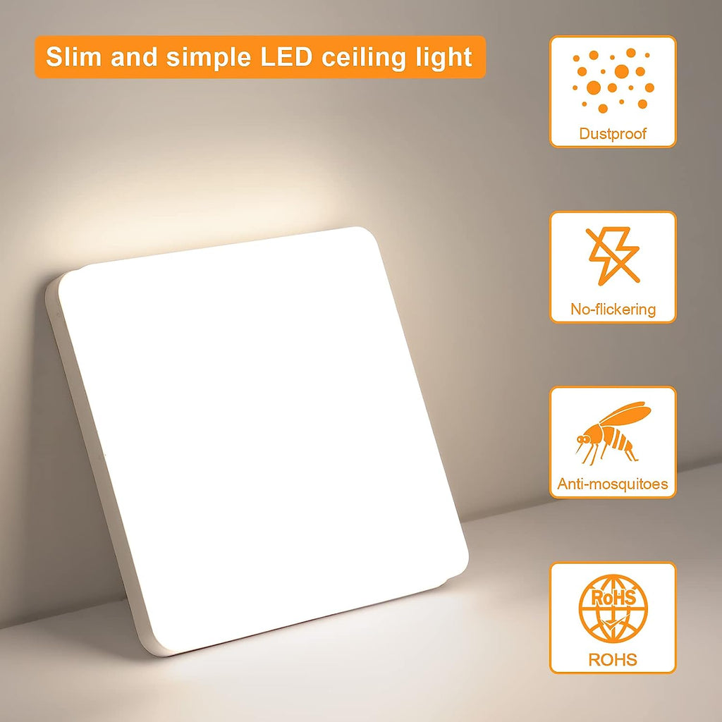 Comely Plafonnier LED, 36W 4050LM Lampe de Plafond LED Carré, Moderne Luminaire Plafonnier LED pour Salon, Chambre à Coucher, Balcon, Cuisine, Lumière Nnaturelle 4000K
