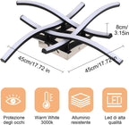 Comely Luminaire Plafonnier LED, 24W 2700LM Noir Onde Plafonnier LED, Lampe pour Chambre à Coucher, Salon, Bureau, Salle à Manger, Lumière Blanche Chaude 3000K
