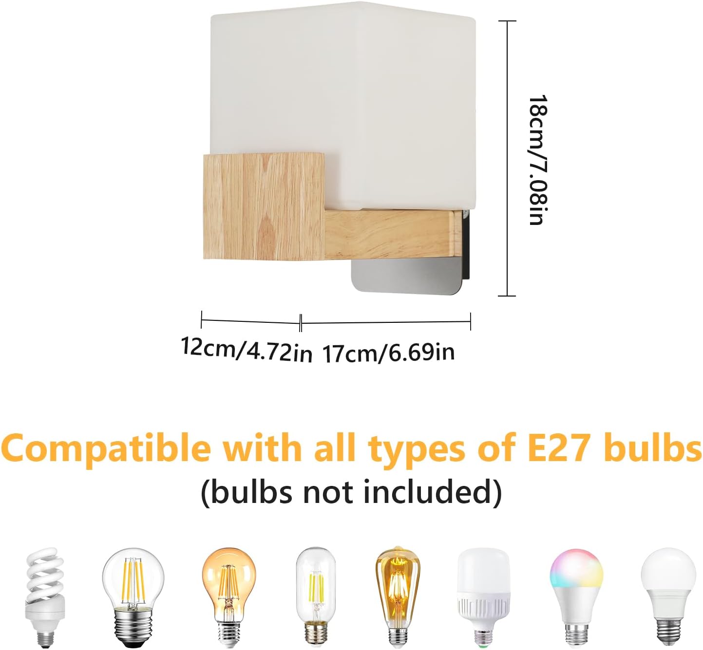 Wall Light - Wood Glass Frame