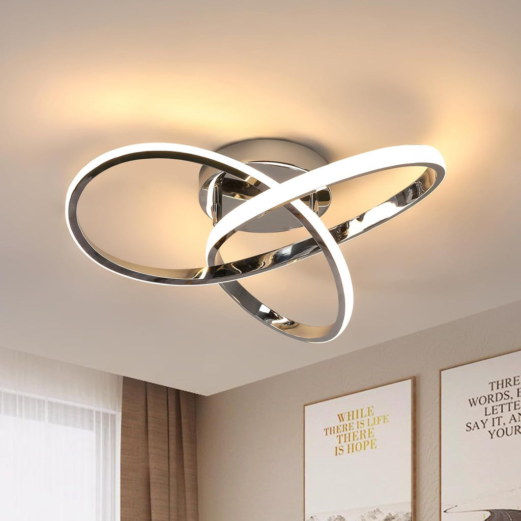 Ceiling Light - Chrome Aluminium Frame, Warm Light