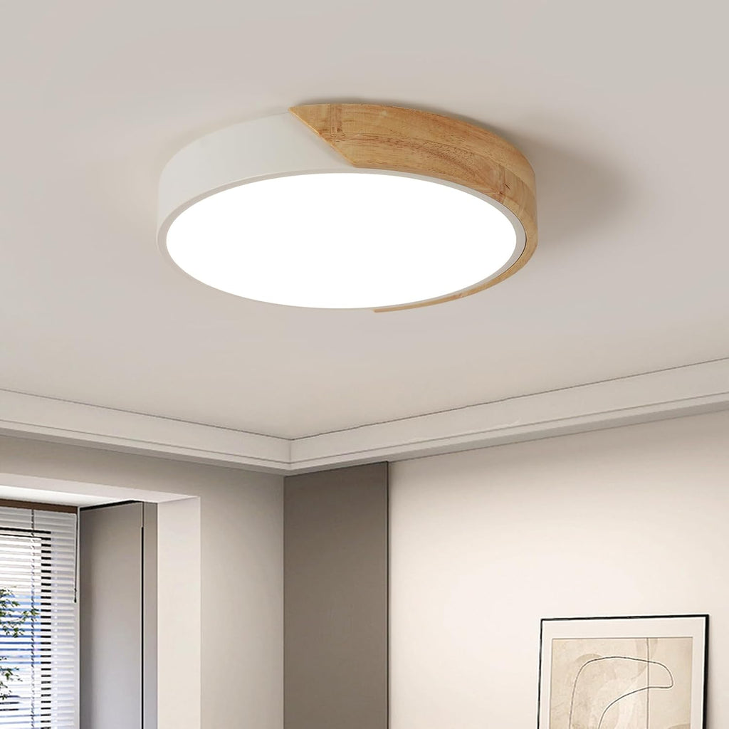 Ceiling Light - White Metal Frame, Natural Light