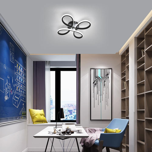 Ceiling Light - Black Aluminium Frame, White Light