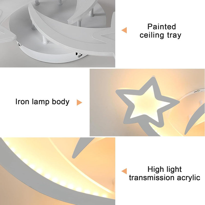 Ceiling Light - White Acrylic Frame, Warm Light
