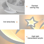 Ceiling Light - White Acrylic Frame, Warm Light
