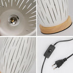 Comely Lampe de Table de Chevet pour Salon de Chambre, Blanc Base de Cage Métal Moderne en Bois E27 Petite Lumière Décorative Latérale d'intérieur (Ampoule Non Incluse) (Classe énergétique E