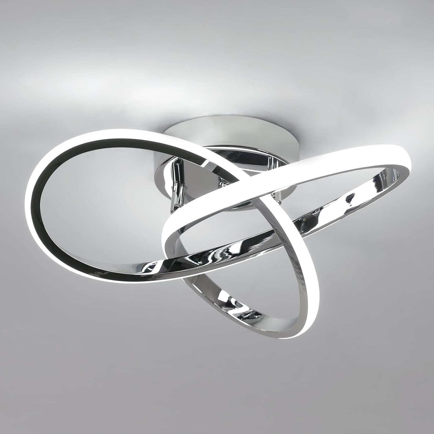 Ceiling Light - Chrome Aluminium Frame, White Light