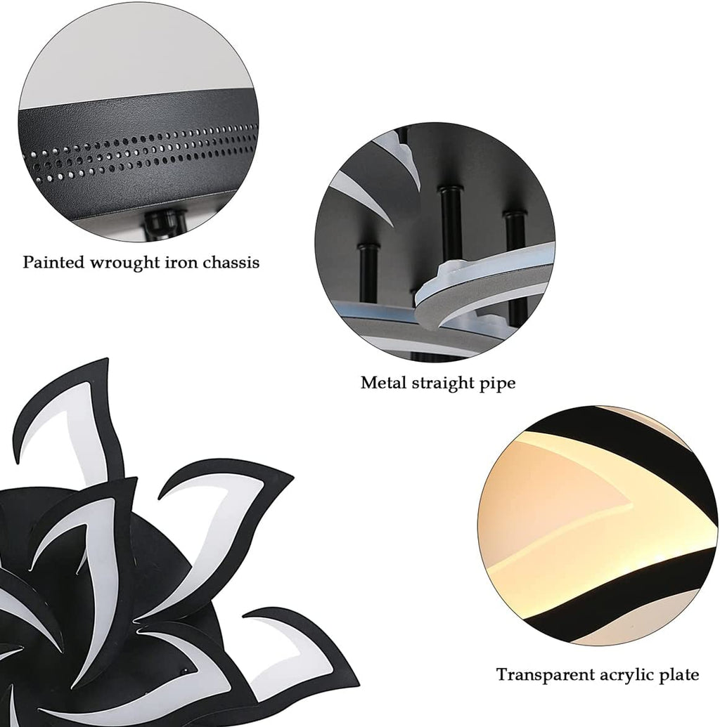 Ceiling Light - Black Acrylic Frame, Tunable and Dimmable