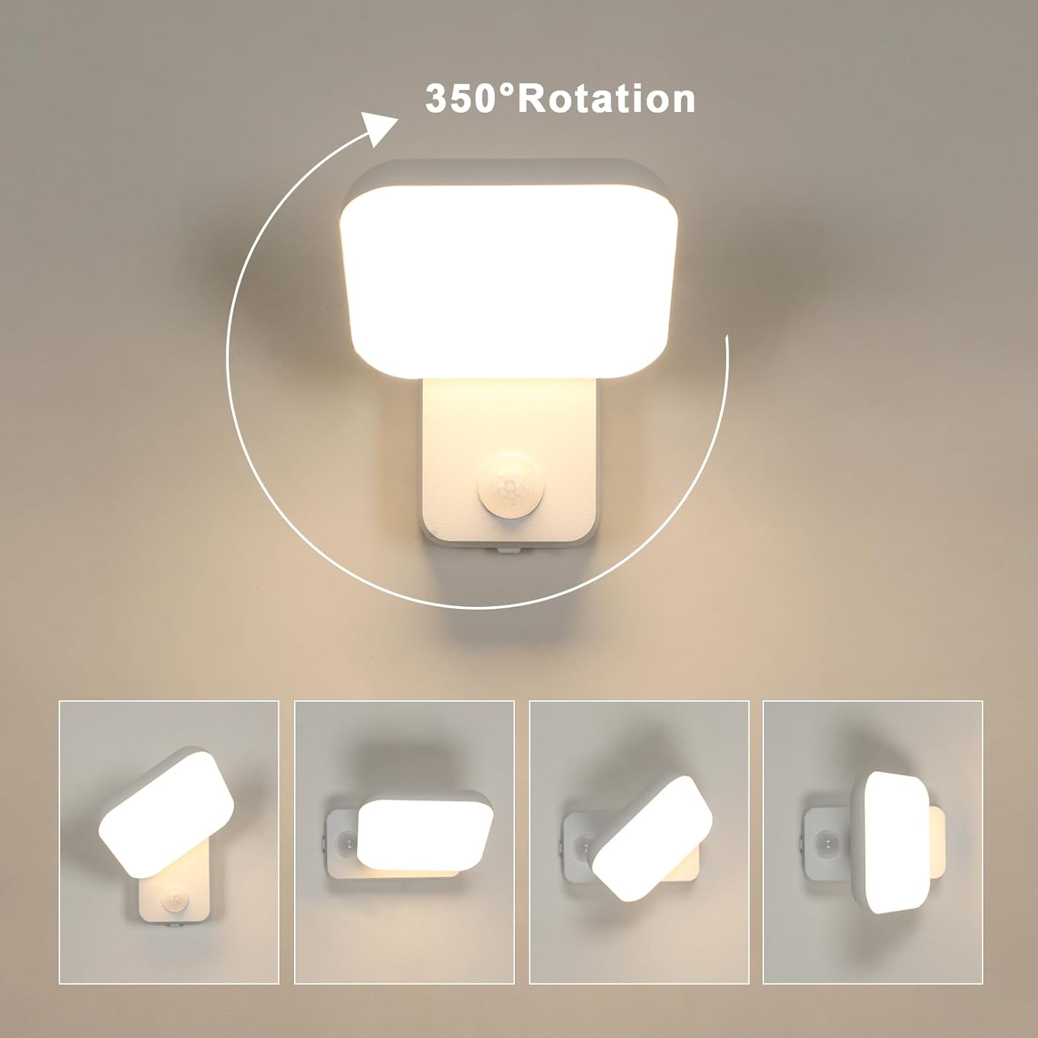 Wall Light - White Aluminium Frame, Warm Light