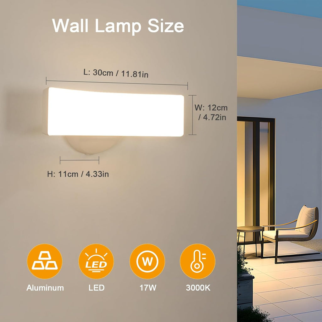 Wall Light - White Aluminium Frame, Warm Light