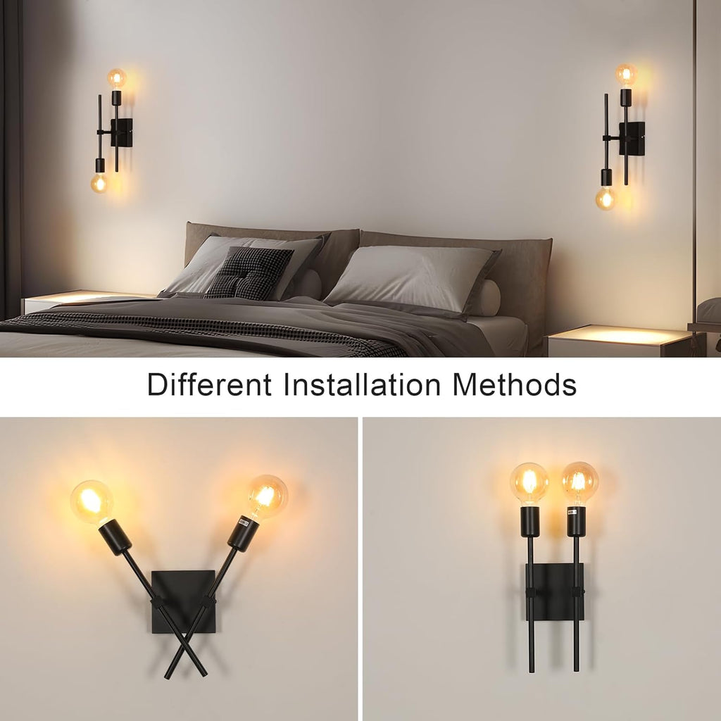 Wall Light - Black Metal Frame