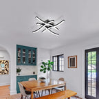 Comely Plafonnier Moderne, 24W 2300LM Eclairage Plafond LED Moderne Forme de Vague à 4 Lumières, Noir Lampe LED Plafond pour Salon Chambre Salle à Manger, Blanc Froid 6500K