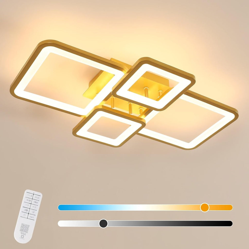 Ceiling Light - Gold Acrylic Frame, Tunable and Dimmable