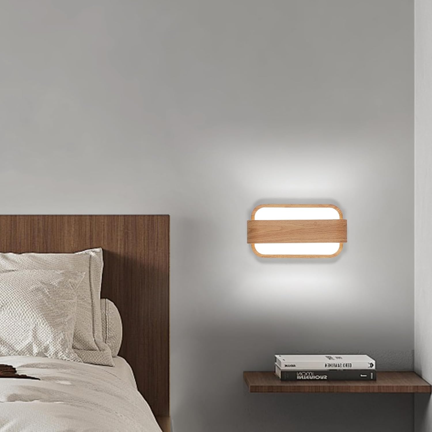 Wall Light - Wood Acrylic Frame, White Light
