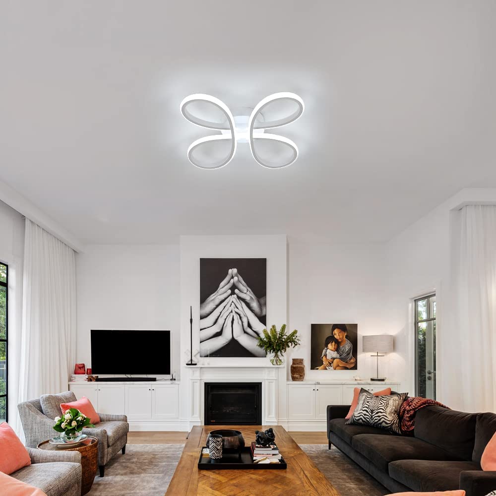 Comely Plafonnier LED Moderne, 30W 3400LM 30cm Lampe de Plafond, Luminaire Plafonnier LED pour Chambre salon, Salle à manger Cuisine, Lumière Blanche Froide 6500K, Blanc