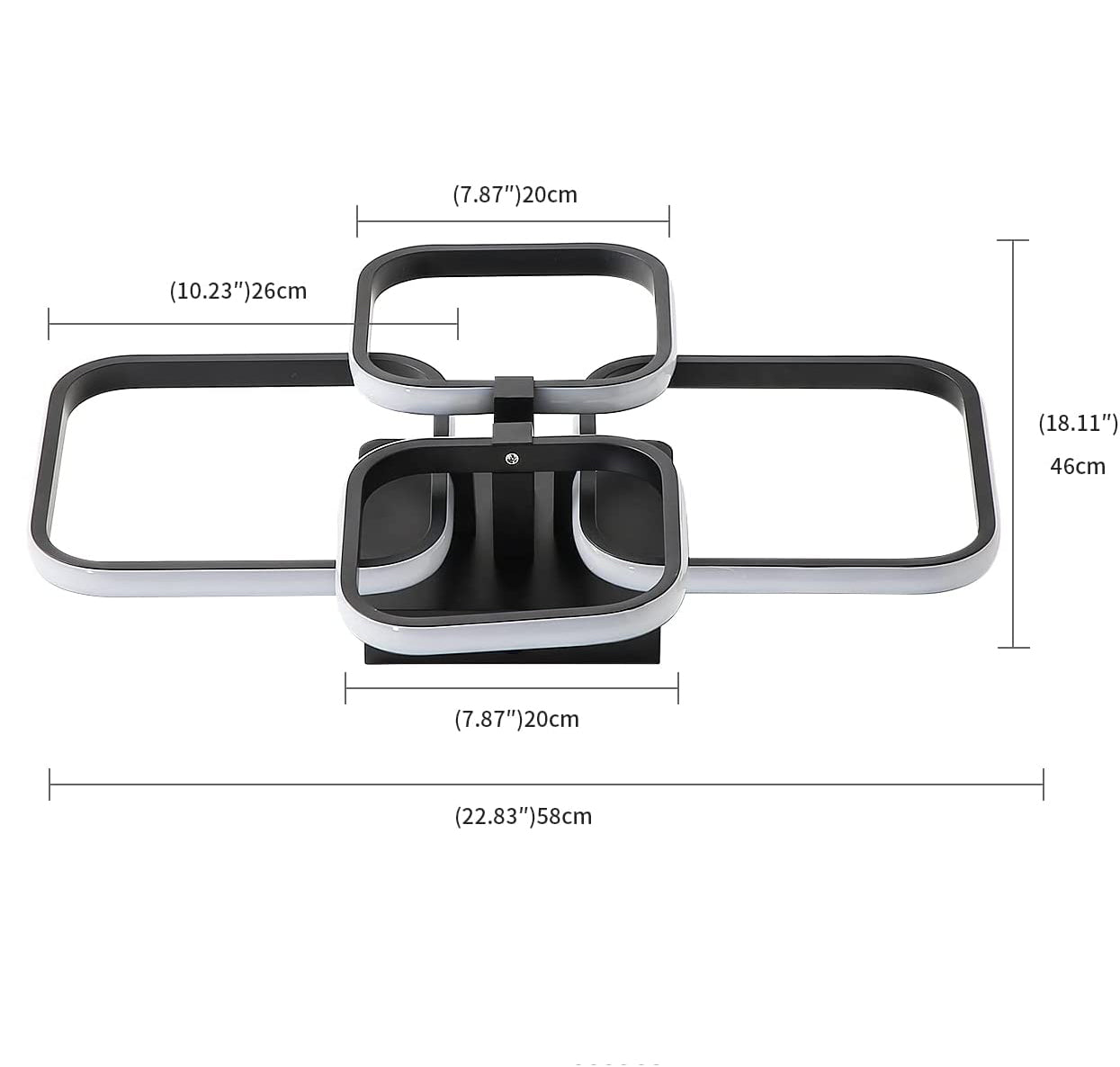 Comely Plafonnier LED Rectangulaire, 60W 6750LM Luminaire Plafonnier LED, Moderne LED Lampe de Plafond Aluminium pour Salon Chambre Cuisine Couloir (Noir)