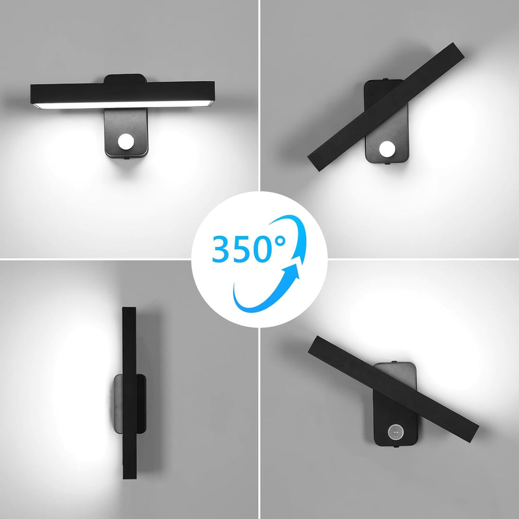 Wall Light - Black Aluminium Frame, White Light