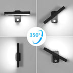 Wall Light - Black Aluminium Frame, White Light