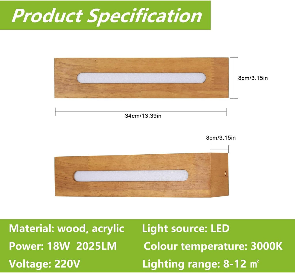 Wall Light - Wood Plastic Frame, Warm Light