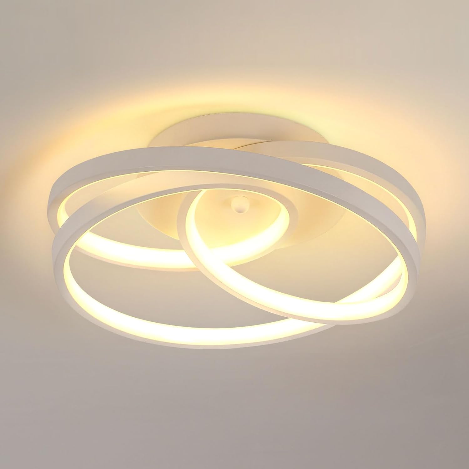 Ceiling Light - White Aluminium Frame, Warm Light